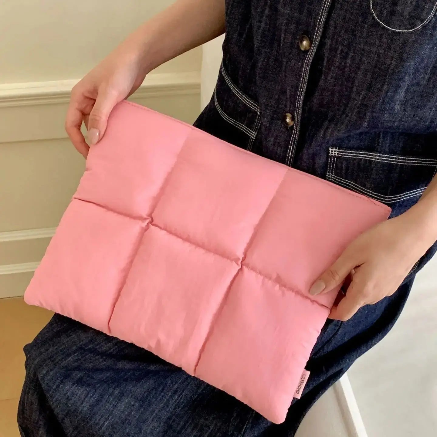 Quilted Puffy Laptop Sleeve Case for 13-15.6 Inch MacBook Air/Pro, Lenovo, HP Notebooks and more!